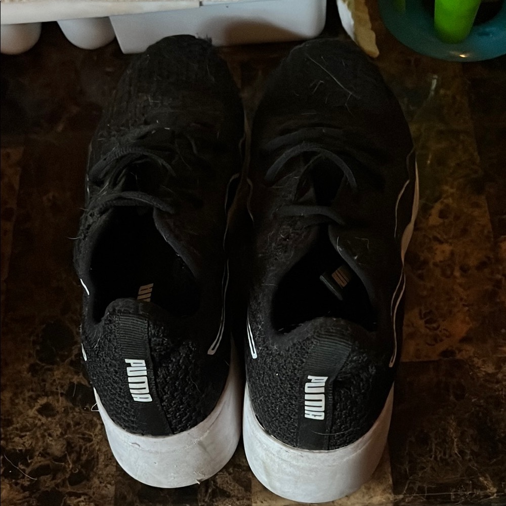 Puma Black Athletic Shoes with White Accents